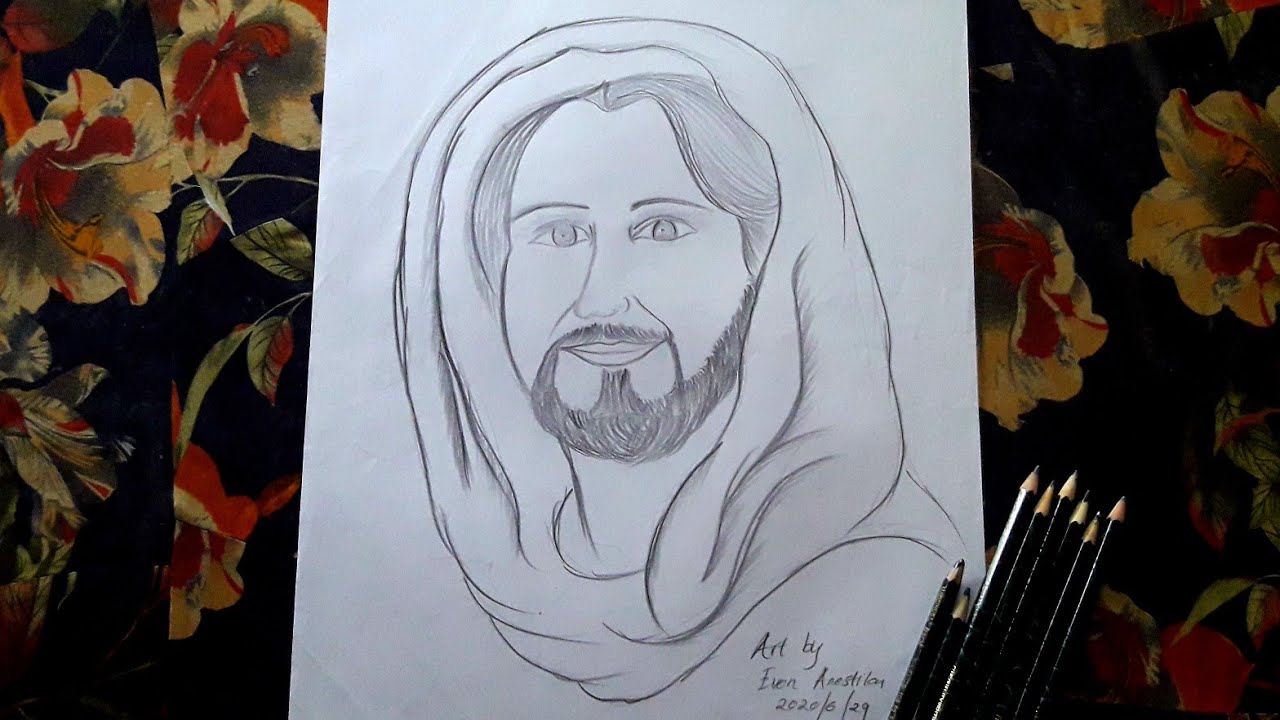 how to draw easy jesus pencil sketch step by step - YouTube