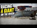 Racing a Giant on the River | Massive Container Ship vs Speedboat