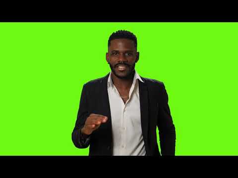 Copyright free green screen video | Man talking head on on a chroma background