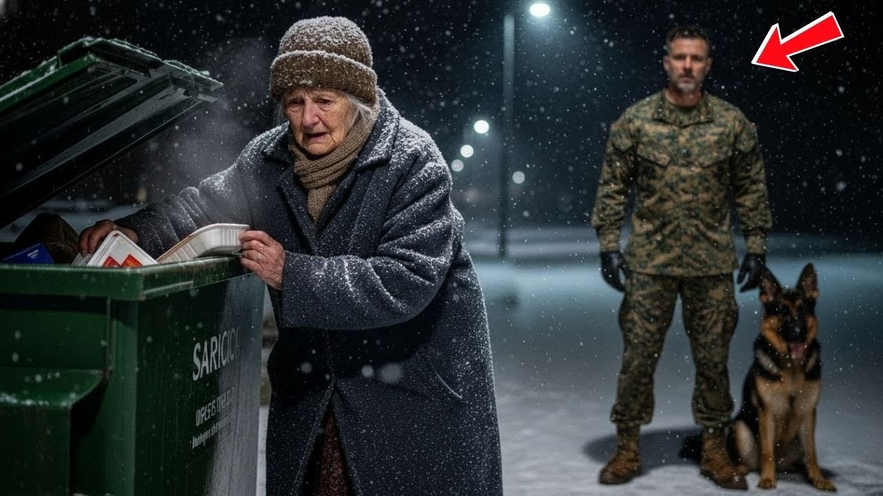 Veteran Marine & His K9 Saw an Elderly Woman Searching Trash in the Snow — The Truth Broke His Heart