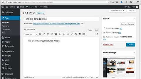Broadcasting a post to several sites