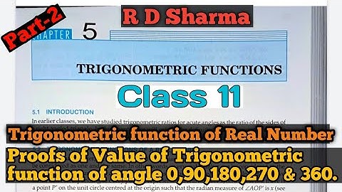 RD Sharma Class 11 Chapter 5 (Trigonometric Function ) Concept|Part-2