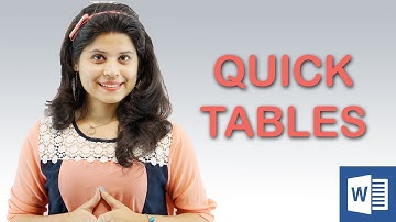 How to Insert Quick Tables in Documents | Microsoft Word 2013 || Chapter 8 | Video 4