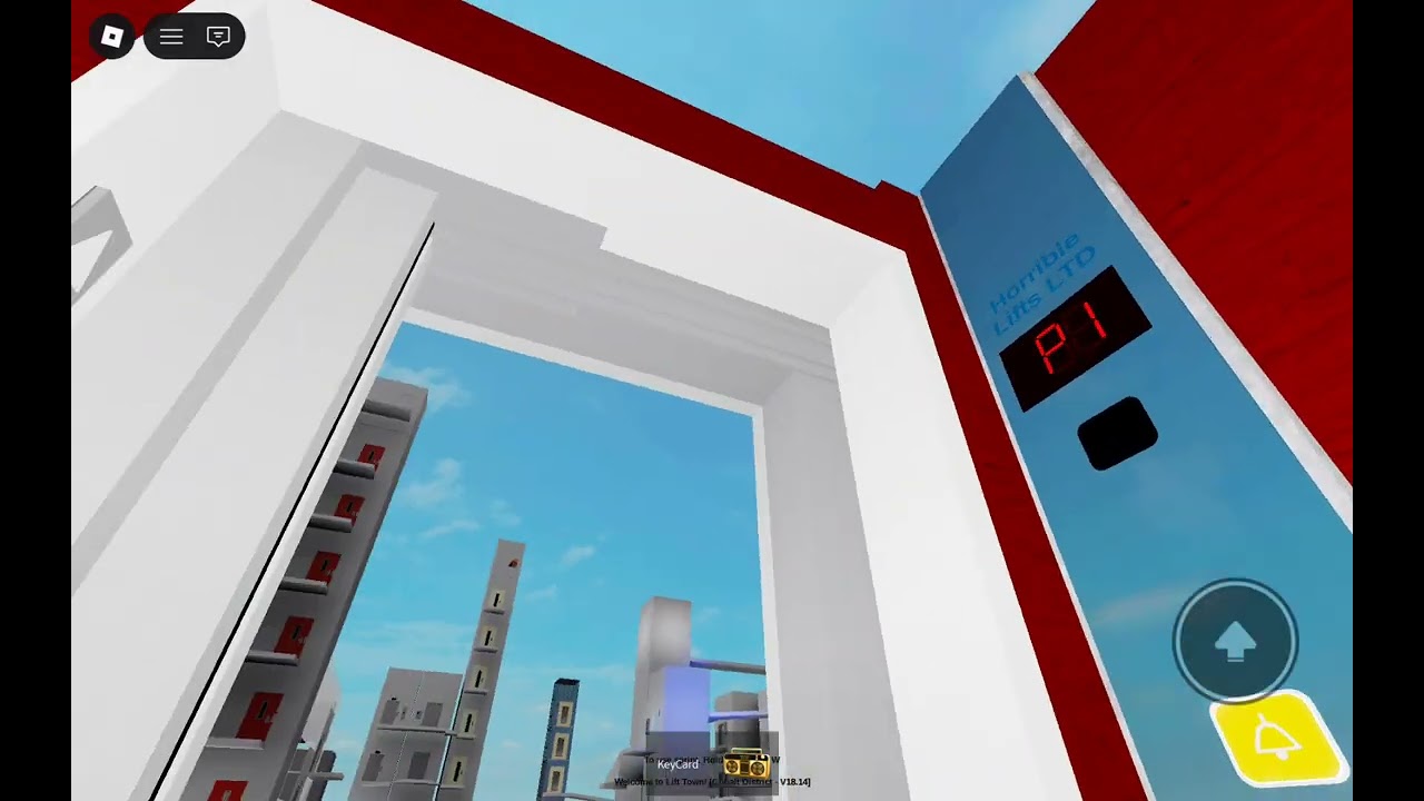 Riding KONE elevator in Roblox 