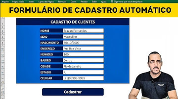 Como Fazer Formulário Automático de Cadastro de Clientes no Excel