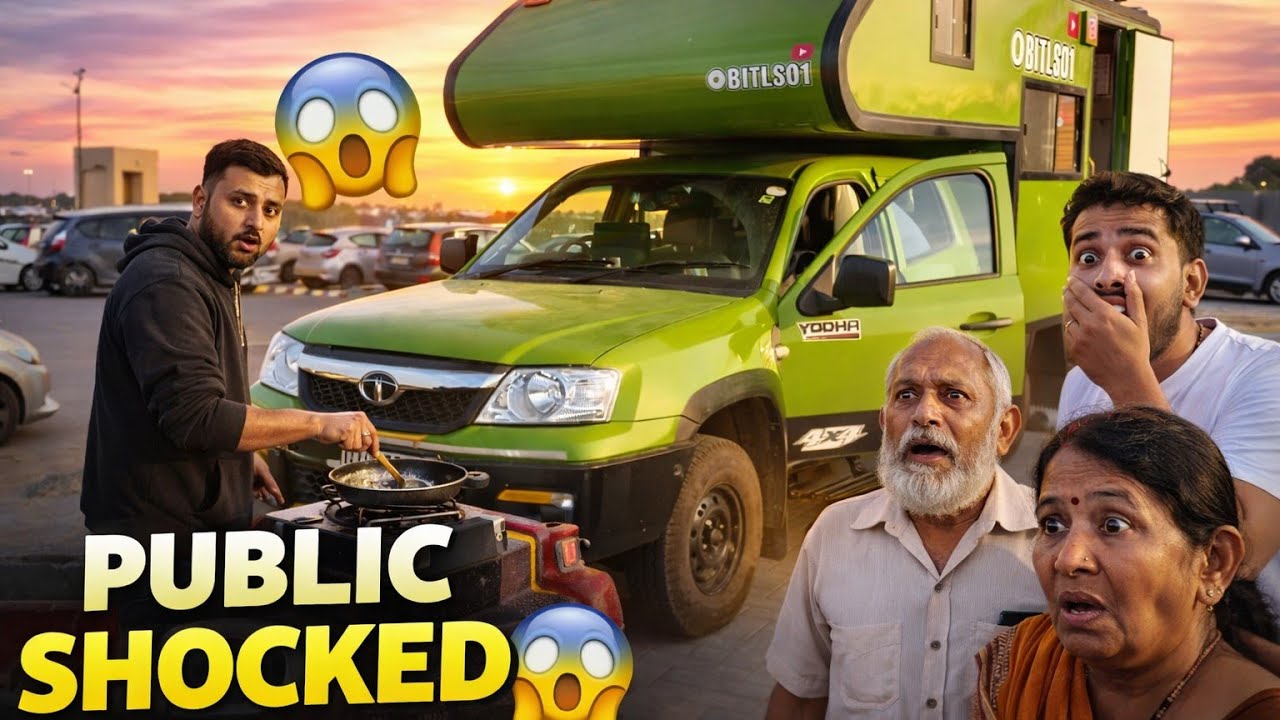 Log Shock Ho Gaye! 😳 Vanlife in Bet Dwarka 🚐 | Cooking in Parking 😱 | Crazy Public Reactions |OBITLs