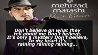 Mehrzad Marashi Don&#39;t Believe - With Lyrics