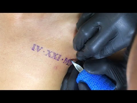 Roman Numerals Date Birth | Tattoo Timelapse