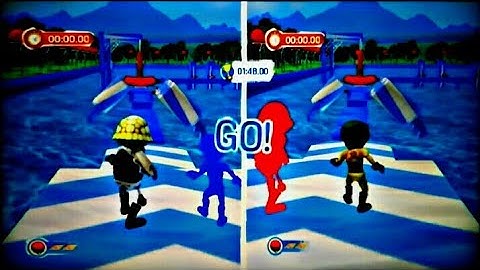 Wii Wipeout: Create & Crash G6, 2P local splitscreen Max mode, 1st 10 cources, Squirrel robot pilot!