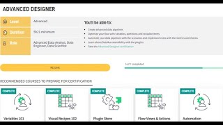 Dataiku Advanced Designer Certificate