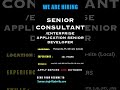 Senior Consultant #softwaredeveloper #opening #softwareengineer#job #jobsearch #jobhunt #usjobs