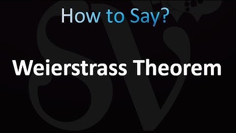 How to Pronounce Weierstrass Theorem (Correctly!)