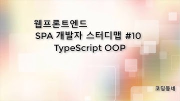 SPA개발자 스터디맵 10 typescript oop