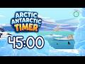 45 Minute Arctic &amp; Antarctic Adventure! 🧊🐧 Ice Melt Visual Timer for Kids