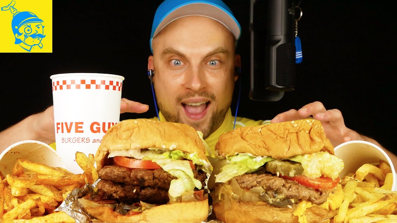 Мукбанг Бургер от FIVE GUYS. 🍔🍔 - ГФАСМР