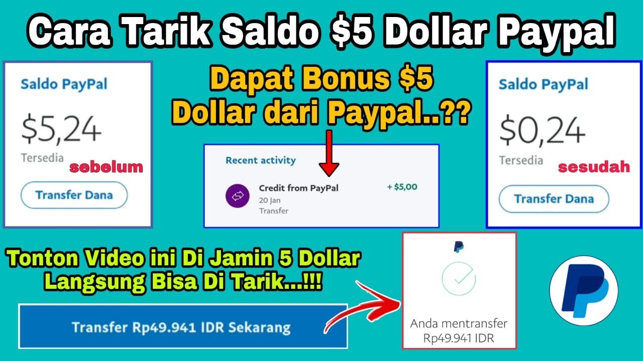 Tukar saldo paypal 5 dollar