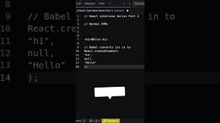 What Does JSX Compile Into | React Interview Part 3 #react #reactjs #javascript #jsx #shorts #tech