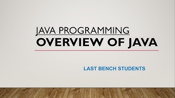 Overview of Java | JAVA | More usefull content in description👇| @LastBenchStudents3 #videos #java