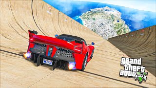 СПУСК С ГОРЫ БЕЗ ТОРМОЗОВ НА ЧИТ FERRARI В GTA 5 ONLINE С МОДАМИ!