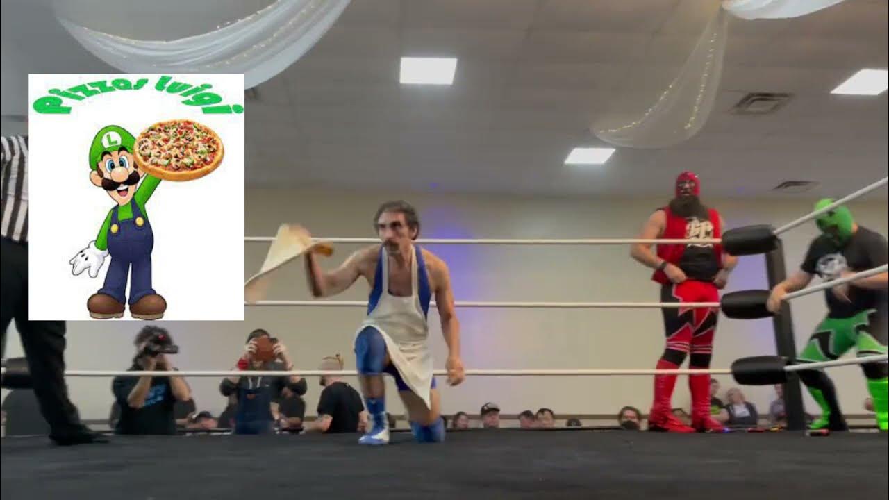pizza wrestler wwe wrestling with skill funny YouTube