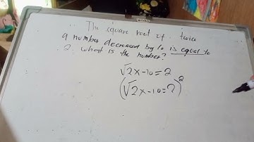 The square root of twice a number decreased by 10is equal to 2.