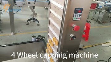 4 Wheels Capping Machine with Cap Lifting,Automatic Capper Machine for Bottle,Bottle Capping Machine