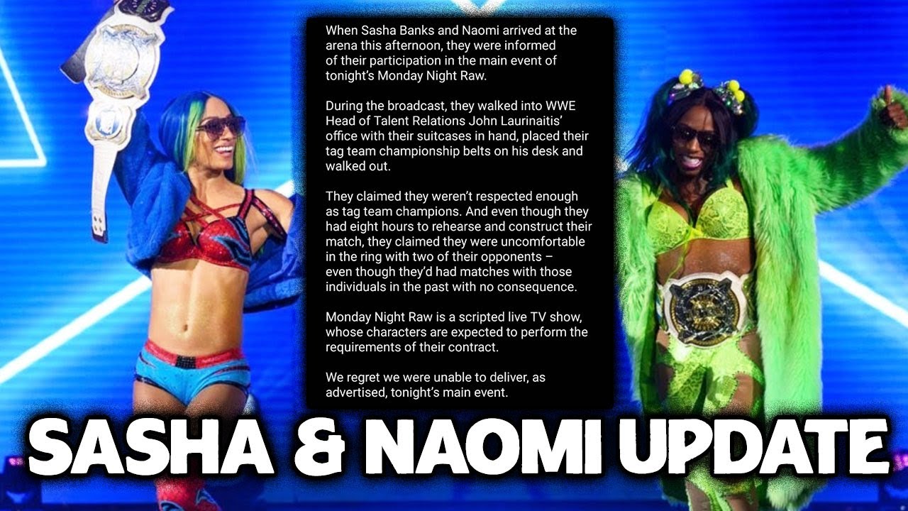 WWE responds after Sasha Banks and Naomi 'walk out' of Raw