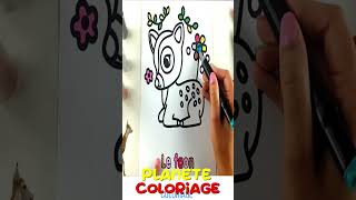 Coloriage Faon Biche Bambi | Planète coloriage #shorts