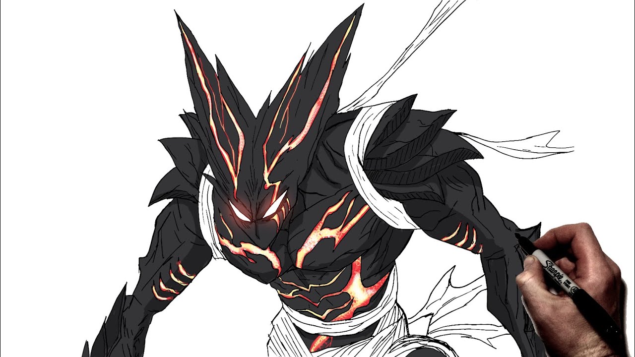 Drawing COSMIC FEAR MODE AWAKENED GAROU, ONE PUNCH MAN