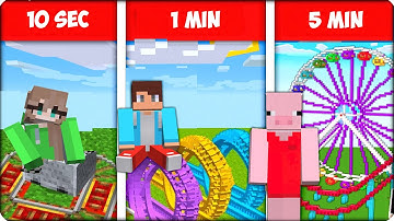 Minecraft NOOB vs PRO vs HACKER: ROLLER COASTER CHALLENGE in Minecraft / Animation