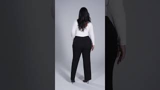Plus Size Rafaella Gaberdine Curvy Fit Bootcut Dress Pants - YouTube