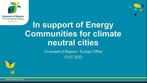 Webinar: In support of Energy Communities for climate neutral cities