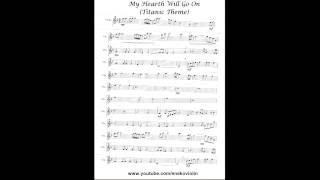 Video thumbnail of "My Heart Will Go On (Titanic Theme) instrumental  + sheet (playalong) - Violin"