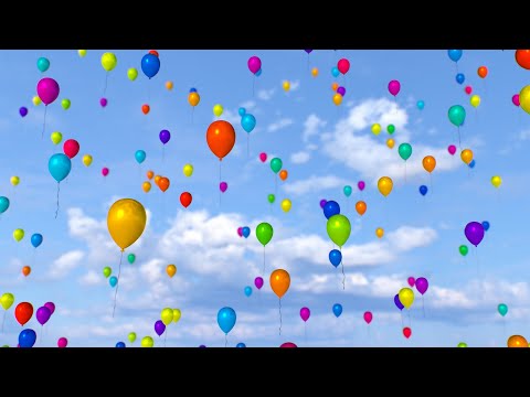 Millions Of Multicolored Balloons Floating Up Into The Cloudy Sky 4K 60fps Wallpaper Background