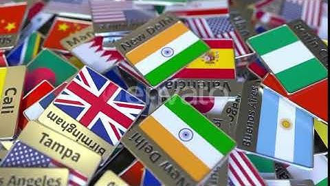 Magnet or Badge with New Delhi Text and National Flag | Motion Graphics - Envato elements