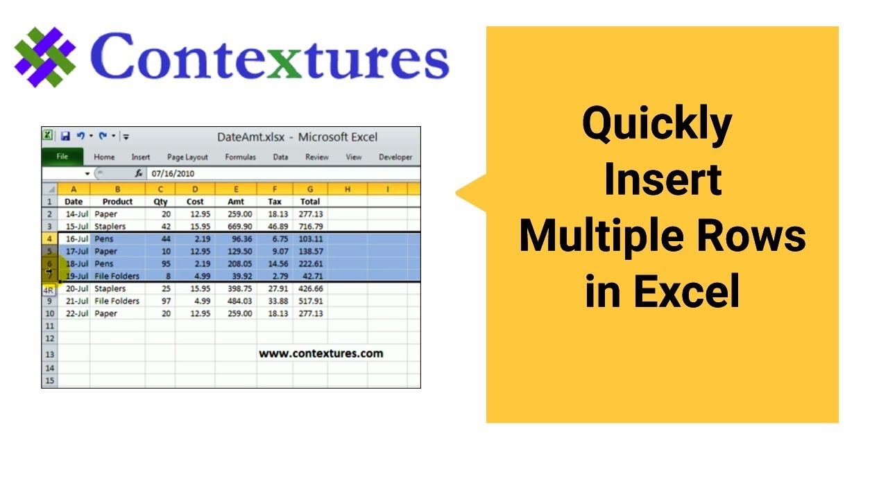 quickly-insert-multiple-rows-in-excel-youtube