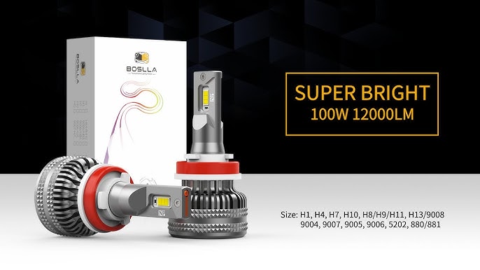 H11 LED Headlight Bulbs 180W 21600LM 6500K White - Boslla