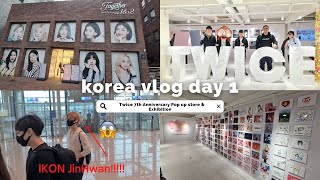 korea vlog day 1 🇰🇷 | 🍭Twice 7th Anniversary Exhibition | Seeing IKON Jinhwan 😱 | Air Premia ✈️