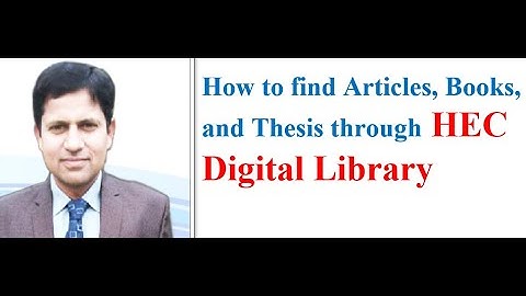How to find Articles, Books, and Thesis through HEC Digital Library by Zahid Raza Urdu# Hindi