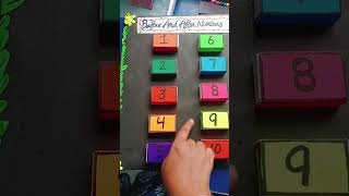 Before and after numbers #mathproject #kindergarten #matchbox #tlm#teachingaids