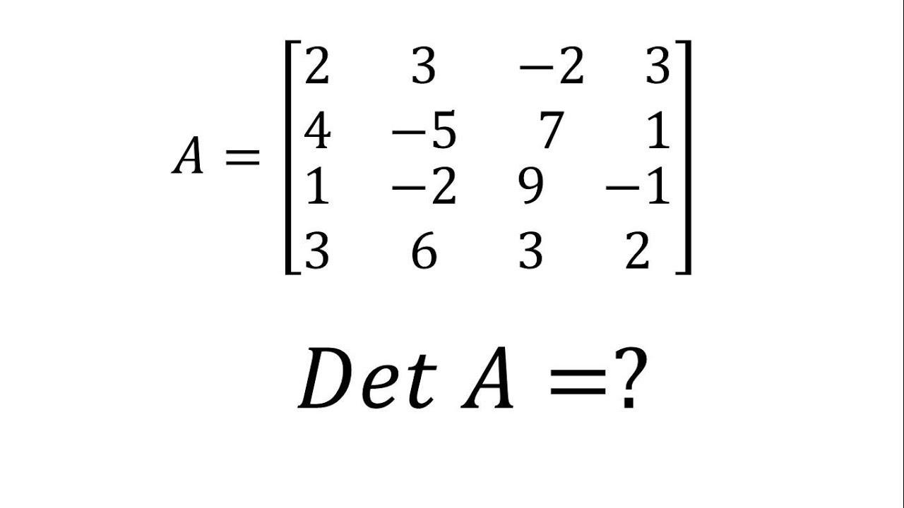 Determinante de una matriz 4x4 - YouTube