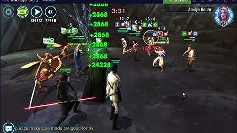 SWGOH: Vader beats Rey + Bros Holdo L3