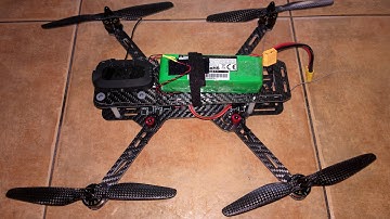 DYS 320 Carbon Fibre Folding Quadcopter - KK2 mini multiwii - Maiden with PiP video