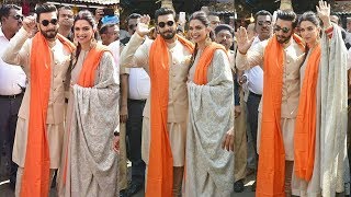 Newly Wed Couple Ranveer Singh & Deepika Padukone Reach Siddhivinayak To Seek Blessings For Marriage
