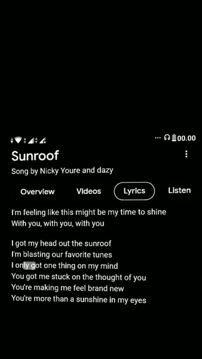 sunroof lyrics nicky youre