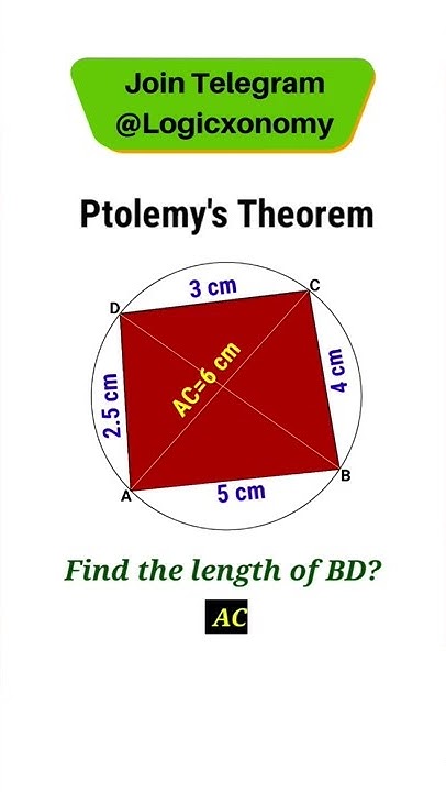 Ptolemy's theorem of Geometry| Cyclic Quadrilateral formulas # ...