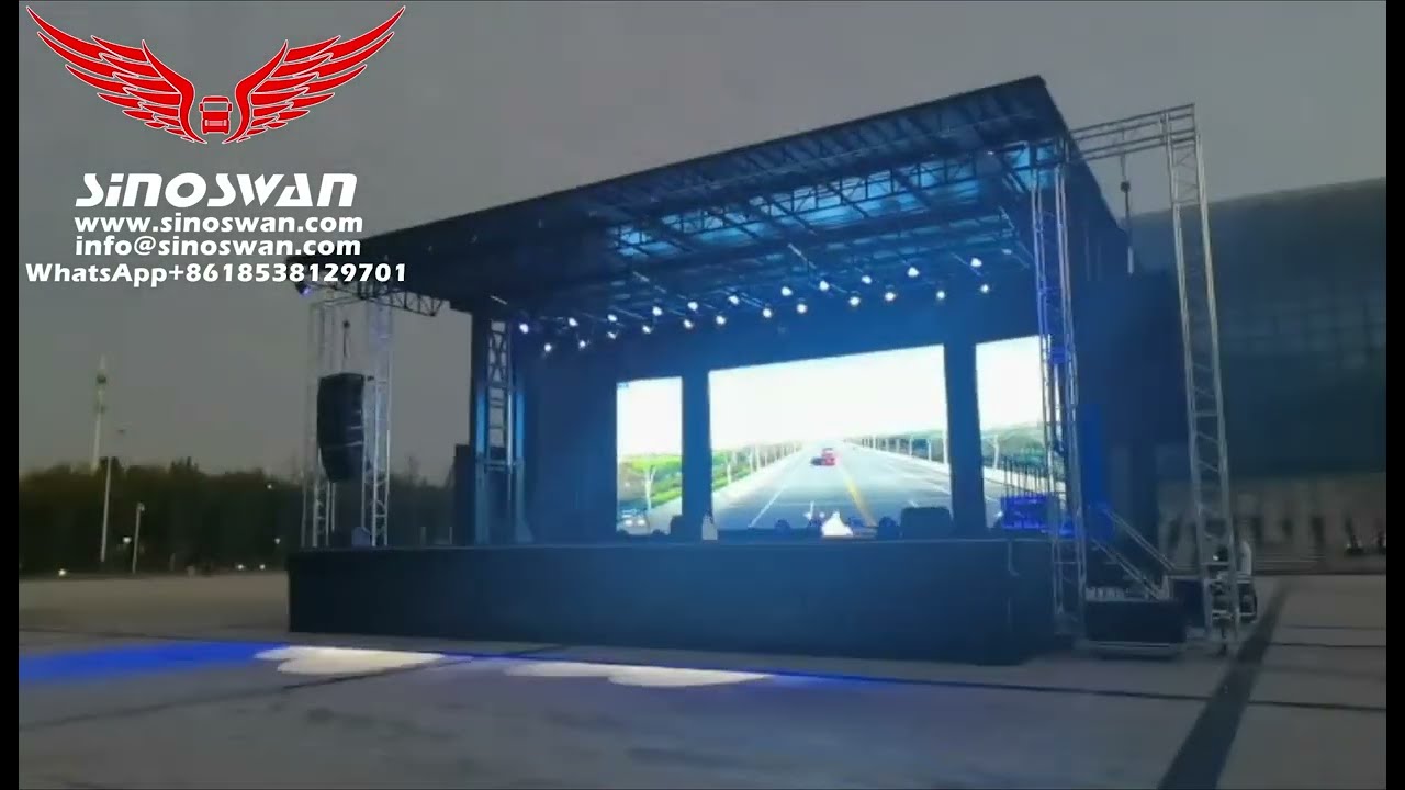 ST150PRO MAX mobile stage trailer 53x42x24ft stage size for Ghana Church  Crusade,sound,light,LED