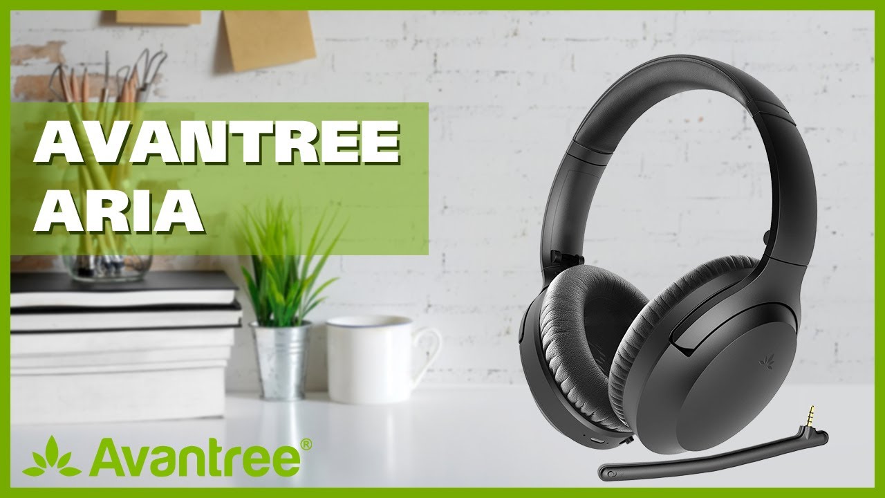 Bluetooth Headphones with Mic & Active Noise Cancellation, 35 HRS Battery - Avantree Aria