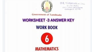 6th workbook maths English medium workbook I worksheet -3 answer key