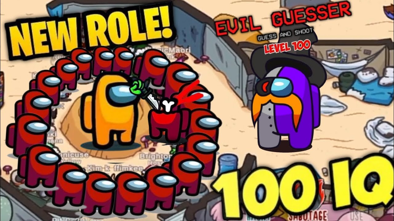 AMONG Us - New Roles"EVIL GUESSER || 100 IQ Epics gameplay The fungle Map